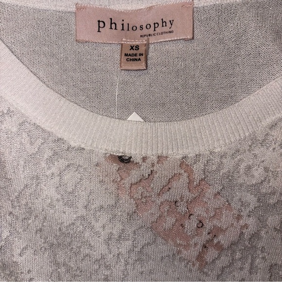 Philosophy White Gauze Top with Asymmetrical Hem, NWT - Picture 2 of 5